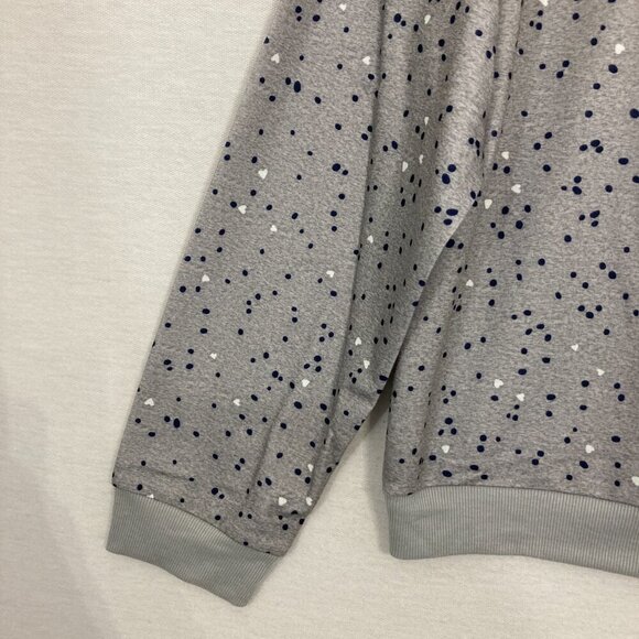 New Splendid Gray Polka Dot Athleisure Round Neck Sweatshirt size Large - Picture 8 of 9